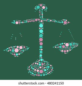 Balance shape vector design by color point