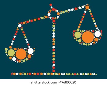 Balance shape vector design by color point