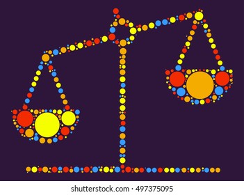 Balance shape vector design by color point
