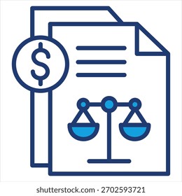 Ilustración vectorial de icono azul de balance