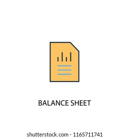 Balance Sheet concept 2 colored line icon. Simple yellow and blue element illustration. Balance Sheet concept outline symbol design from Accounting set