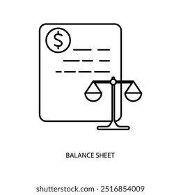 
balance sheet concept line icon. Simple element illustration. balance sheet outline symbol design.