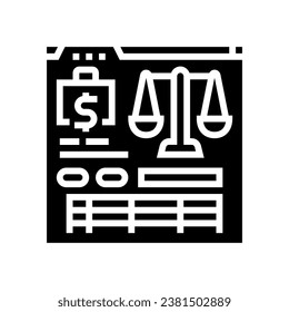 balance sheet glyph icon vector. balance sheet sign. isolated symbol illustration