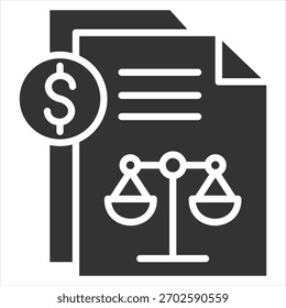 Ilustración vectorial de icono de glifo de balance