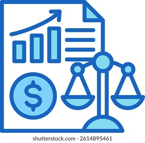 Balance Sheet Icon Blue Vector Illustration