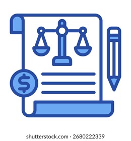 Balance Sheet Icon Blue Vector Illustration