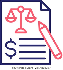 Balance Sheet Icon Color Vector Illustration