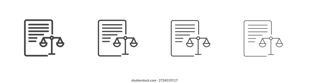 Concepto de icono de balance de situación Pictograma lineal. Ilustración de elemento simple.