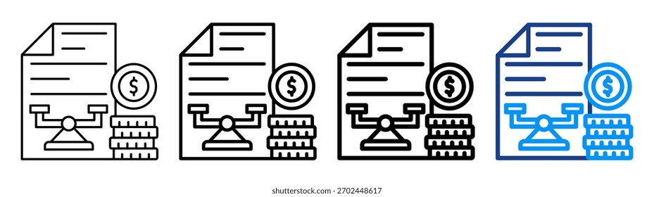 Conjunto de Colección de contorno diferente de ícono de balance
