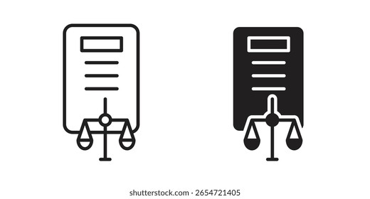 Icono de balance. Versiones planas y de trazo. Elementos gráficos.