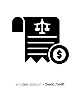 Ilustración vectorial de glifo de icono de balance