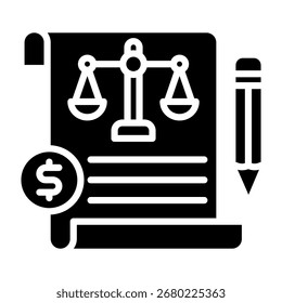 Ilustración vectorial de glifo de icono de balance