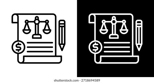 Icono De Balance De La Línea De Estilo Blanco Y Negro