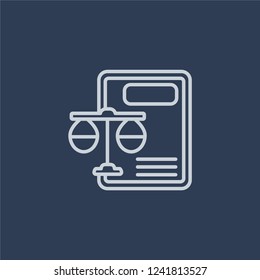 Balance sheet icon. Balance sheet linear design concept from Balance sheet collection. Simple element vector illustration on dark blue background.