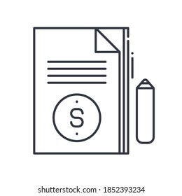 Balance Sheet Icon, Linear Isolated Illustration, Thin Line Vector, Web Design Sign, Outline Concept Symbol With Editable Stroke On White Background.