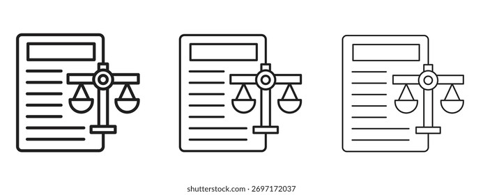 Icono de balance de signos de estilo lineal para el concepto móvil y el Diseño web.
