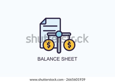 Balance Sheet Icon Or Logo Isolated Vector Illustration
