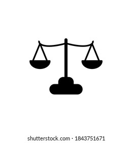 Plantilla de logotipo del icono del balance. Símbolo de institución jurídica.