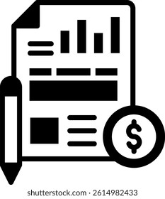 Balance Sheet Icon Mixed Vector Illustration