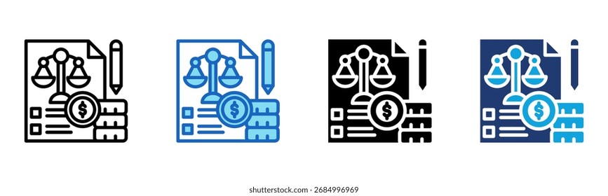 Icono de balance de situación Ilustración vectorial de estilo múltiple