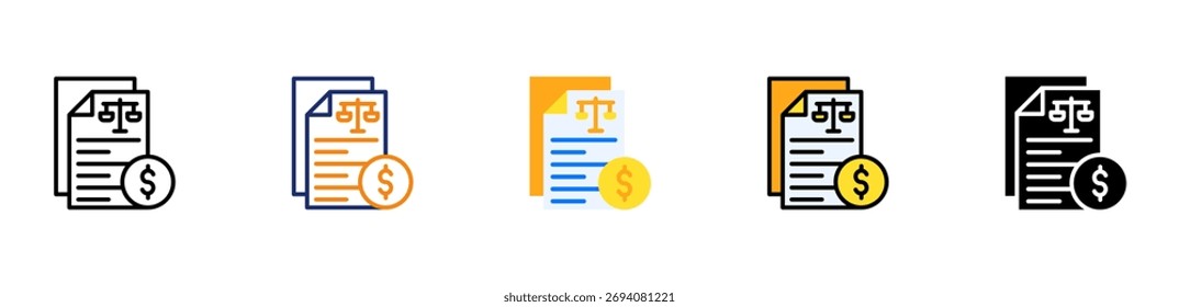 Icono de balance de situación Ilustración vectorial de estilos múltiples