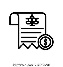 Ilustración vectorial de esquema de icono de balance