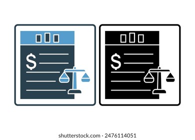 Balance sheet icon. icon related to accounting. suitable for web site, app, user interfaces, printable etc. solid icon style. simple vector design editable