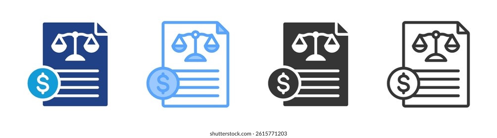 Balance Sheet icon set multiple style collection