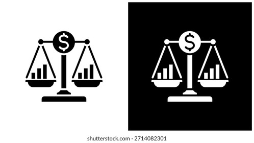 Conjunto De Iconos De Balance En Fondo Blanco Y Negro