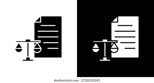 Icono de hoja de balance ilustraciones gráficas planas simples. Vector de silueta blanco y negro