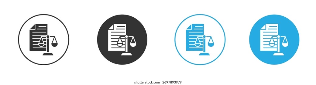 Estilo plano del símbolo del icono del balance de situación sobre fondo blanco.