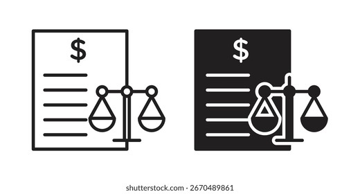Balance sheet icon vector, sign and symbol for design, website or apps elements.