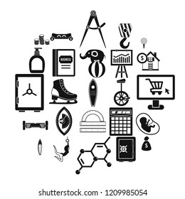 Balance sheet icons set. Simple set of 25 balance sheet vector icons for web isolated on white background