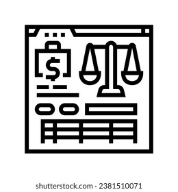 balance sheet line icon vector. balance sheet sign. isolated contour symbol black illustration