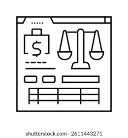 balance sheet line icon vector. balance sheet sign. isolated contour symbol black illustration