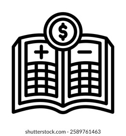 Balance Sheet Line Vector Illustration On White Background.