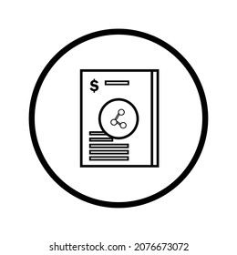 Balance sheet linear icon. Financial statement that reports about company money assets