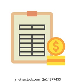 Balance Sheet mini illustration flat color icon, use for taxation, economy, business, finance, UI, UX kit, app and web development, digital or print.