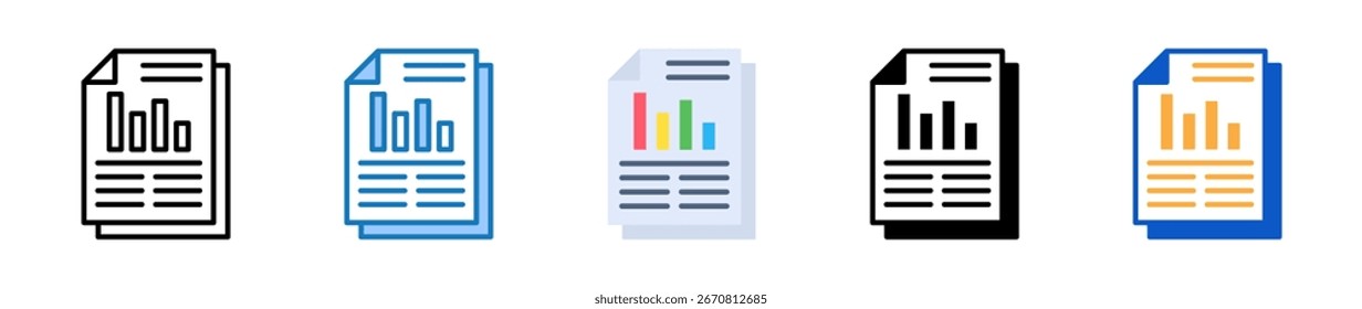 Balance Sheet múltiples iconos de estilo establecen la Ilustración vectorial de diseño.