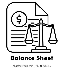 Ilustración vectorial de icono de esquema de balance