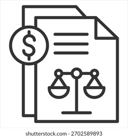 Ilustración vectorial de icono de esquema de balance