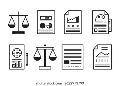 Vector de línea de contorno del balance