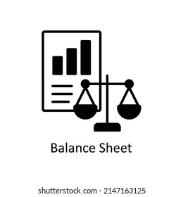 Balance Sheet Vector Solid Icon For Web Isolated On White Background EPS 10 File