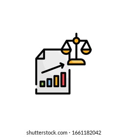 Balance Sheet Vector Style illustration. Business and Finance Filled Outline Icon.
