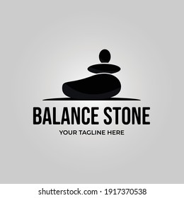 balance stone icon logo vector design illustration minimalist vintage