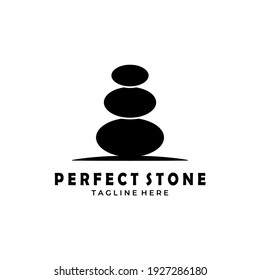 Balance Stone Line Art Logo Vector Illustration Template Design