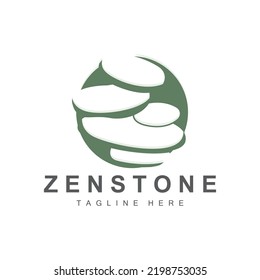 Diseño Del Logotipo De Balanza De Piedra, Piedra De Terapia Vectora, Piedra De Masaje, Piedra Caliente Y Piedra De Zenstone, Ilustración De La Marca De Producto