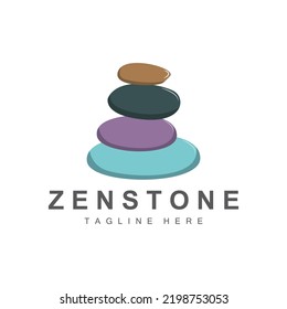 Balance Stone Logo Design, Vector Therapy Stone, Massage Stone, Hot Stone And Zenstone, Product Brand Illustration