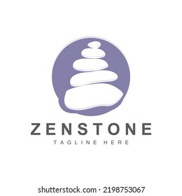 Balance Stone Logo Design, Vector Therapy Stone, Massage Stone, Hot Stone And Zenstone, Product Brand Illustration