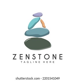 Balance Stone Logo Design, Vector Therapy Stone, Massage Stone, Hot Stone And Zenstone, Product Brand Illustration